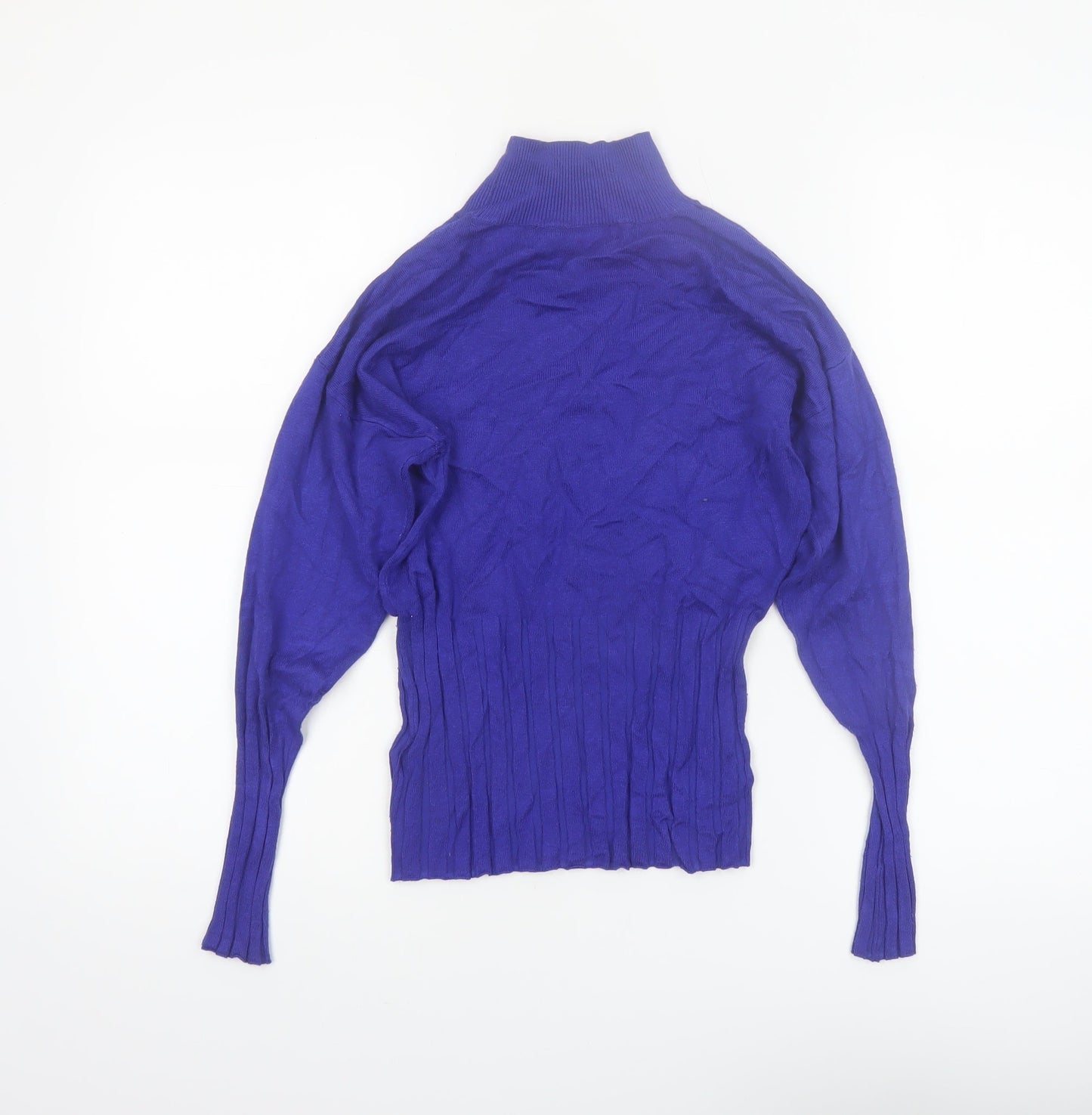 Marks and Spencer Women Blue Mock Neck Long Sleeve Jumper Size 10
