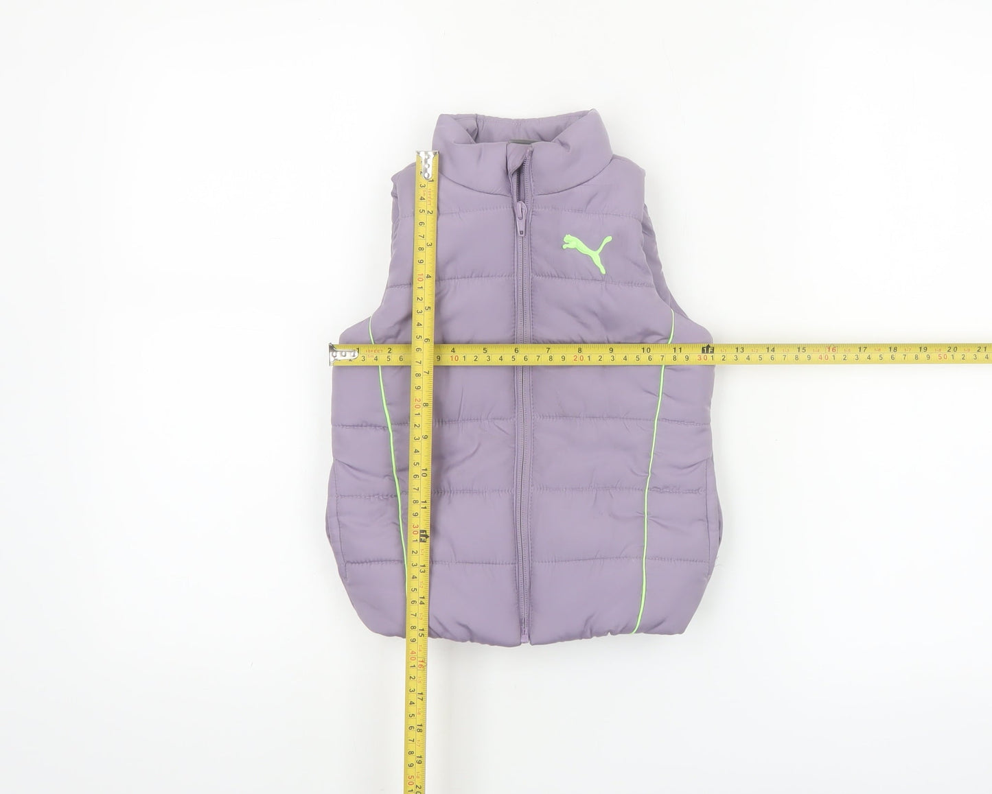 Puma Girls Purple Puffer Waistcoat 2-3 Years Lightweight Quilted Vest