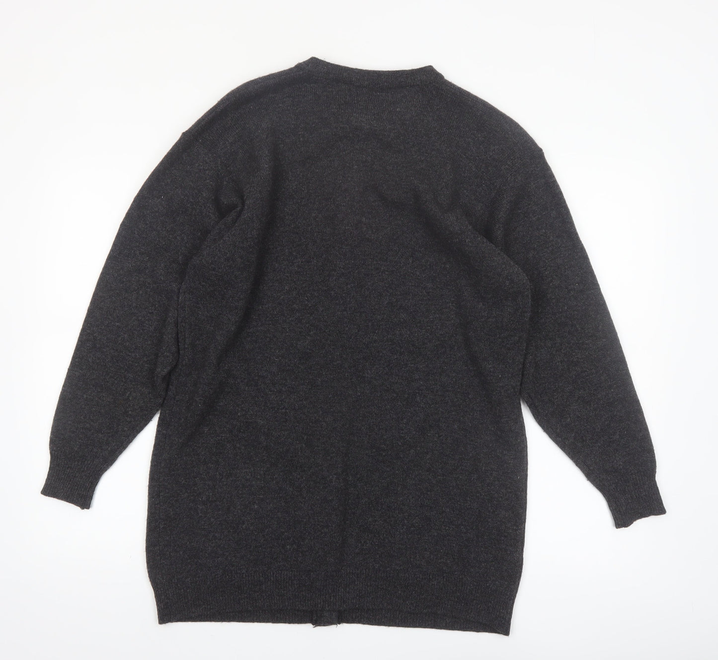 Marks & Spencer Women Dark Grey Lambswool Cardigan UK 10 Classic Fit