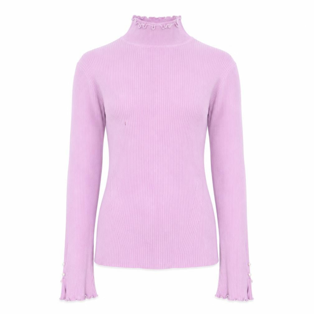 River Island Women’s Pink Mock Neck Slim Fit Jumper Size 10