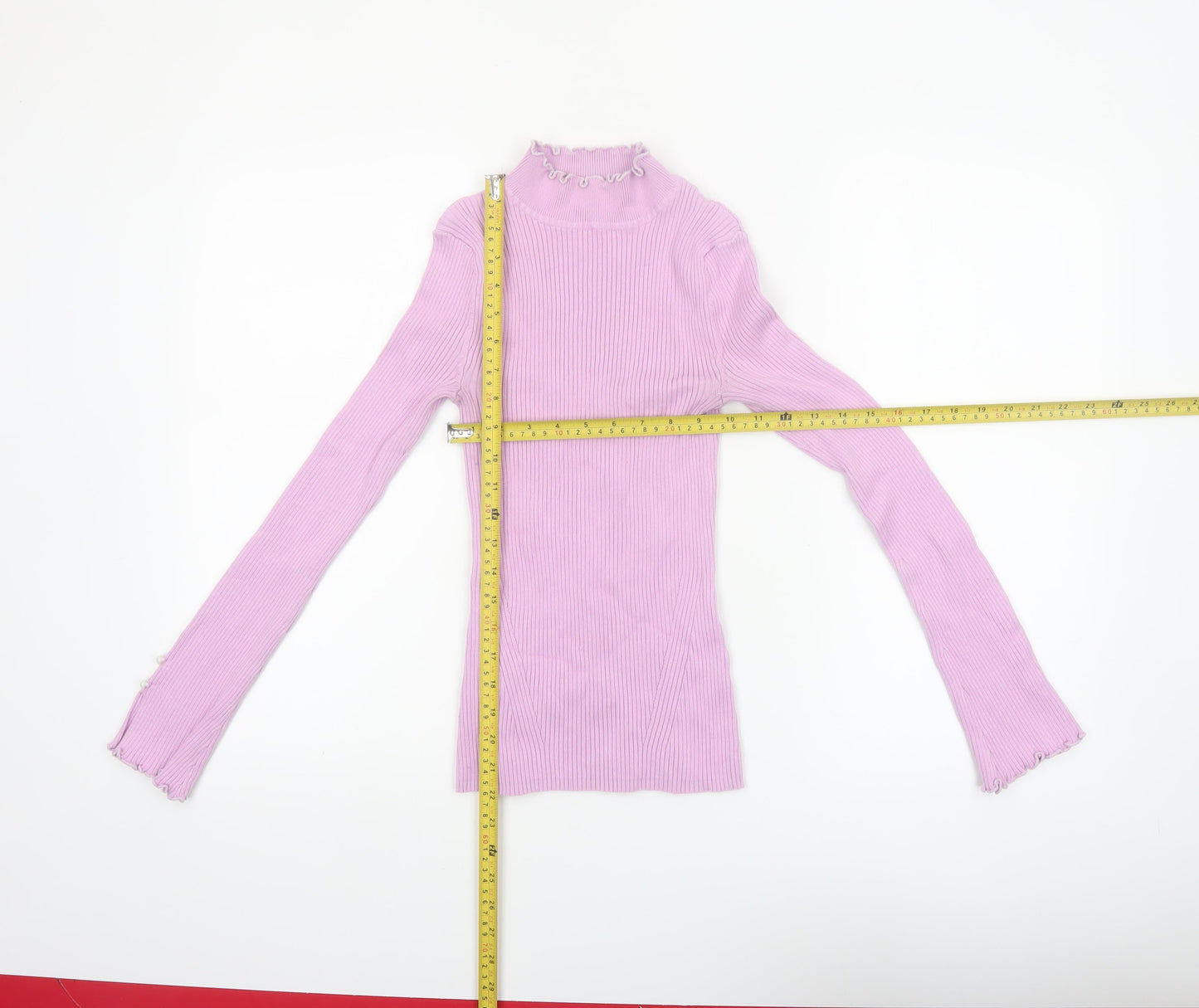 River Island Women’s Pink Mock Neck Slim Fit Jumper Size 10