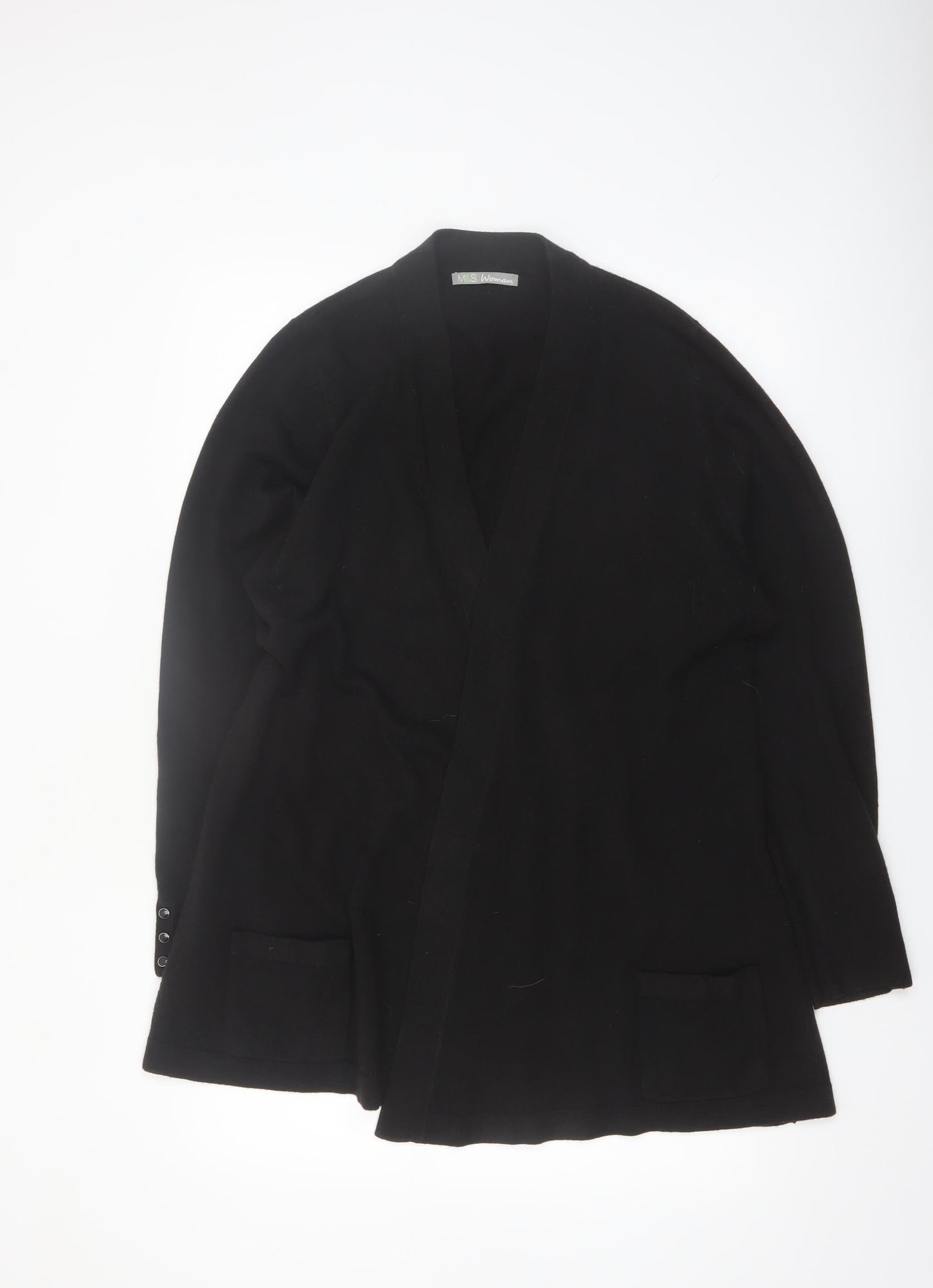 Marks and Spencer Women Black Size 22 Acrylic Cardigan Jumper