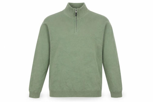 Next Men’s Green Cotton Half Zip High Neck Jumper Size L