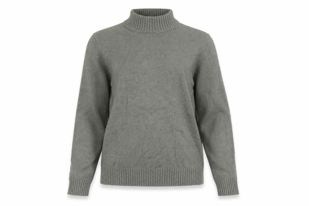 VILA Women Grey Mock Neck Knit Pullover Jumper M