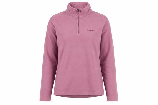 Brasher Women's Pink 1/2 Zip Fleece Pullover Sweatshirt UK 14