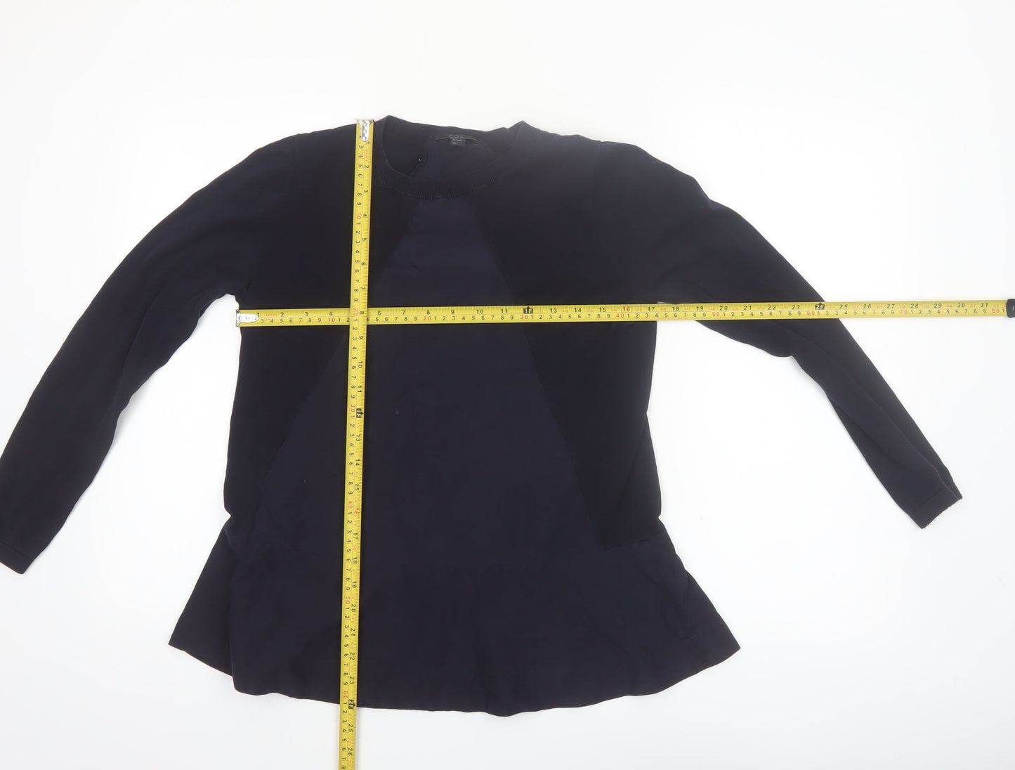 COS Women’s Navy Blue Long Sleeve Modal Blend Blouse Size S