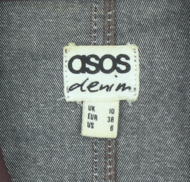 ASOS Women’s Brown Biker Jacket Size 10 Cotton Blend Zip Style