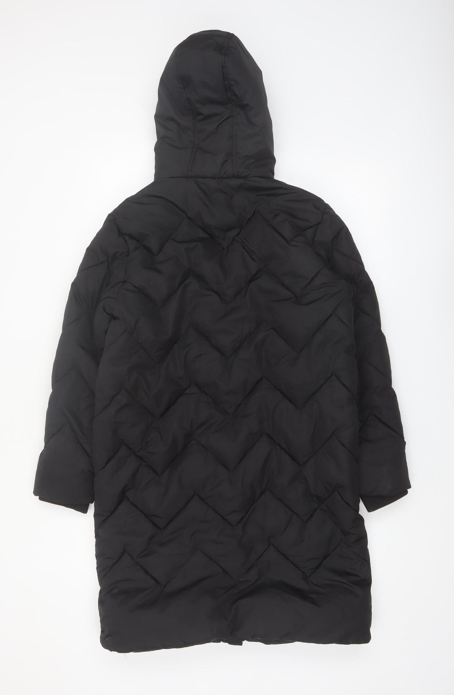Threadbare Girls Black Hooded Long Quilted Puffer Coat 11-12 Years