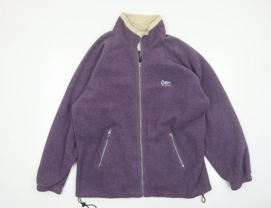 Cotton Traders Mens Purple XL Fleece Full Zip Jacket