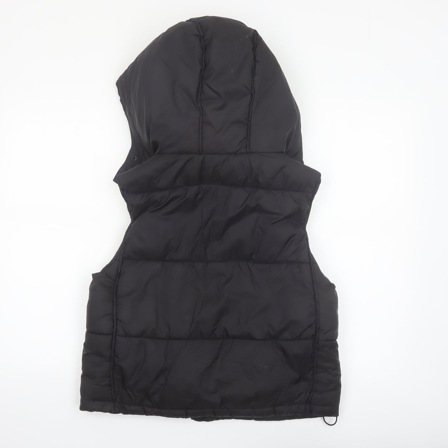 Zara Womens Black Puffer Hooded Waistcoat Size S