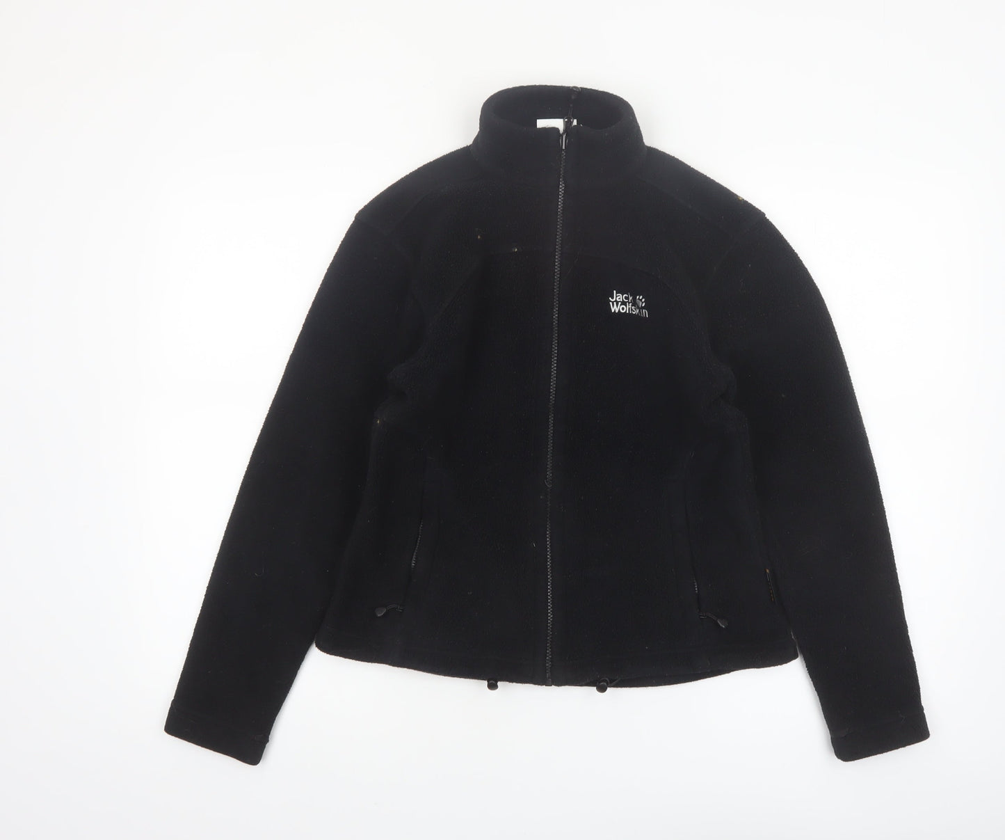Jack Wolfskin Women's Black Fleece Jacket Size 10 Full Zip Outdoor