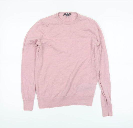 UNIQLO Women's Pink Wool Crew Neck Pullover Jumper M