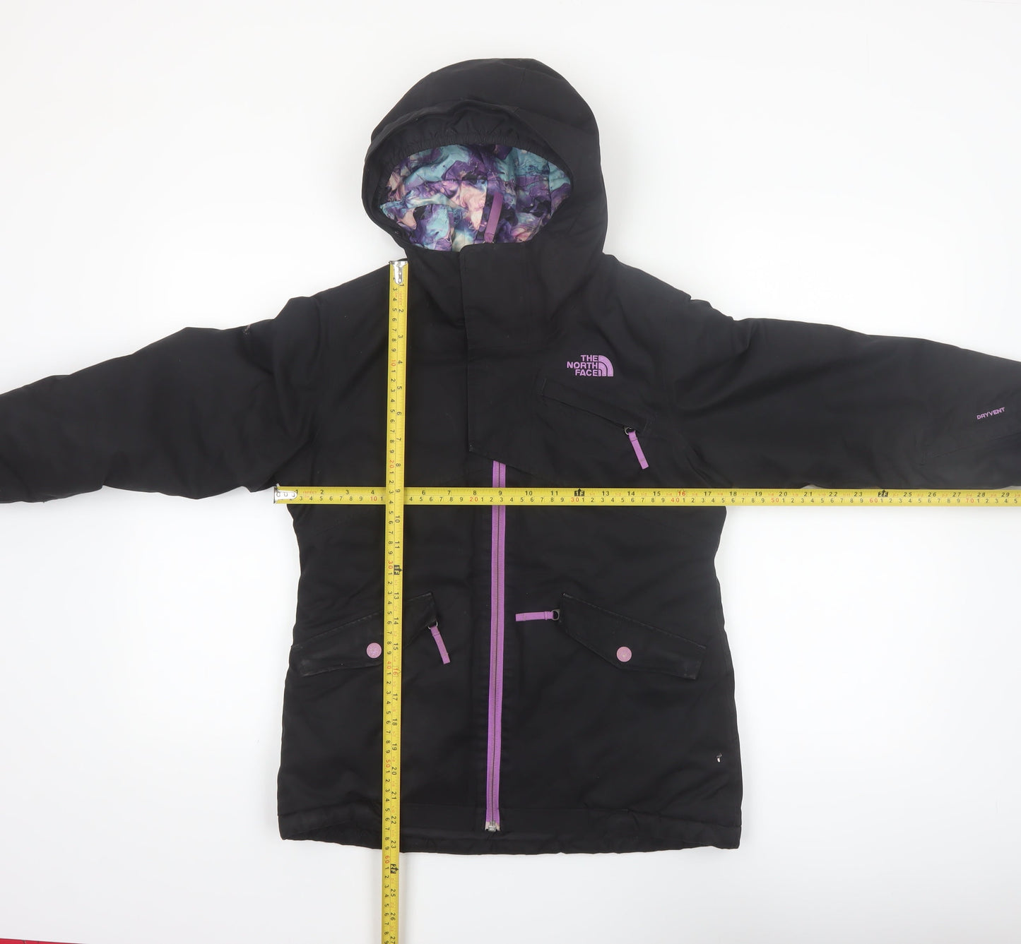 The North Face Girls Black Hooded Waterproof Ski Jacket Size 10-11 Years