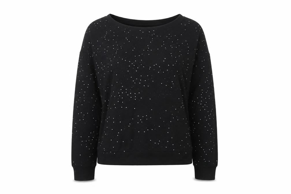 Next Womens Black Rhinestone Pullover Jumper Size 12