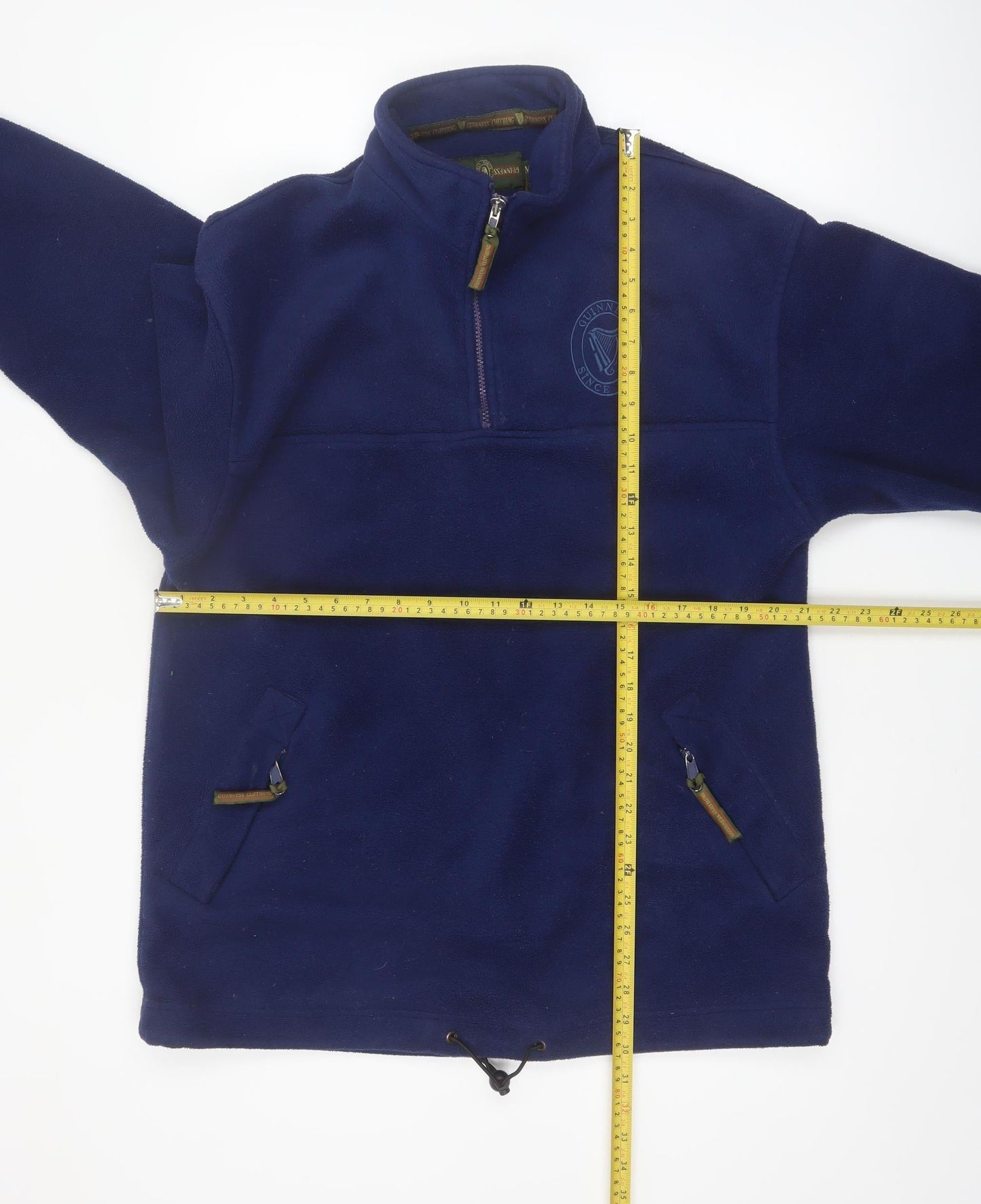 Guinness Women Navy 1/4 Zip Fleece Pullover Sweatshirt M