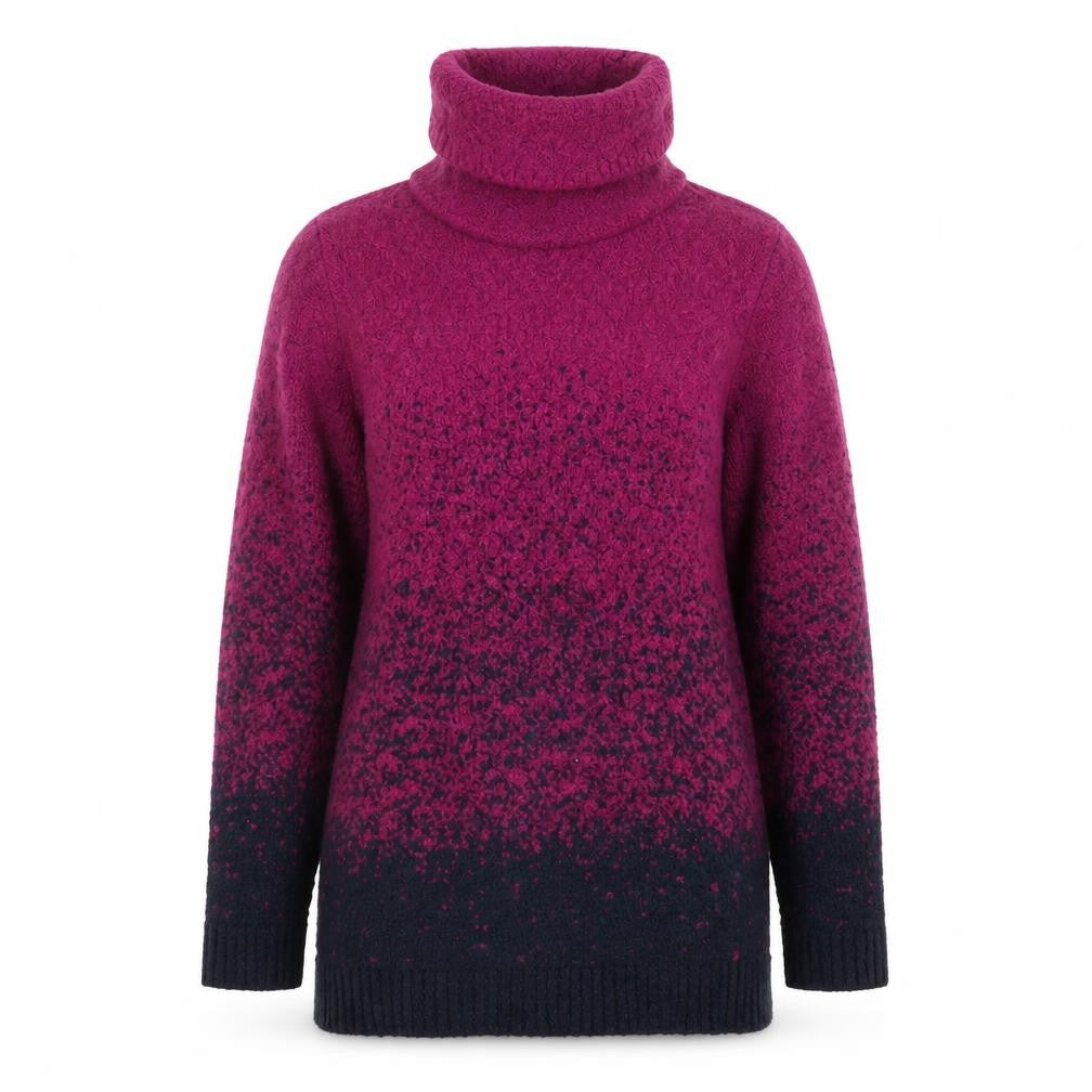 M&Co Women’s Purple Cowl Neck Chunky Knit Jumper Size 14