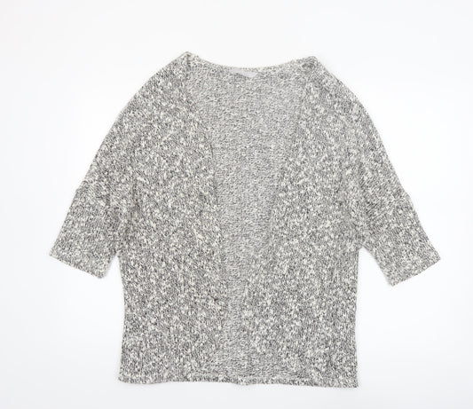 Red Herring Women's Grey Chunky Knit Open Cardigan Size 14