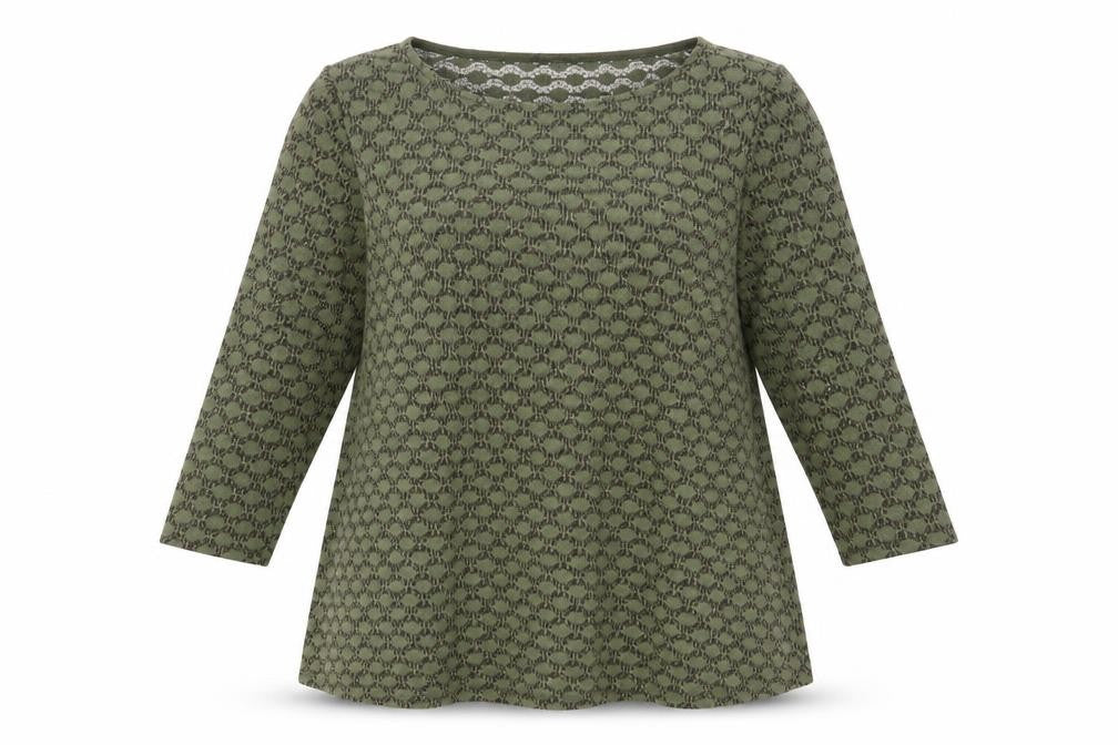 Roman Women’s Green Tunic Blouse Size 16 3/4 Sleeve Glitter Top