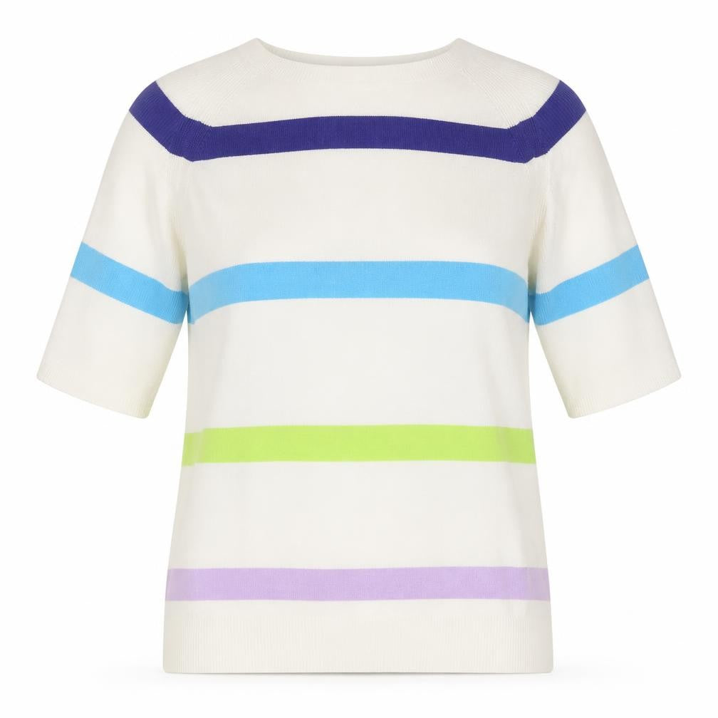Marks & Spencer Women's Multicoloured Striped Cotton Knit Jumper Size S