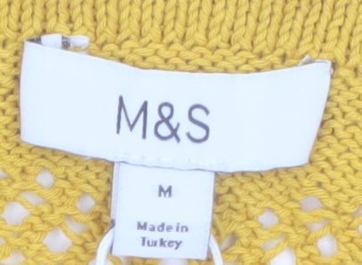 Marks and Spencer Women's Yellow Sleeveless Knit Kimono Blouse M