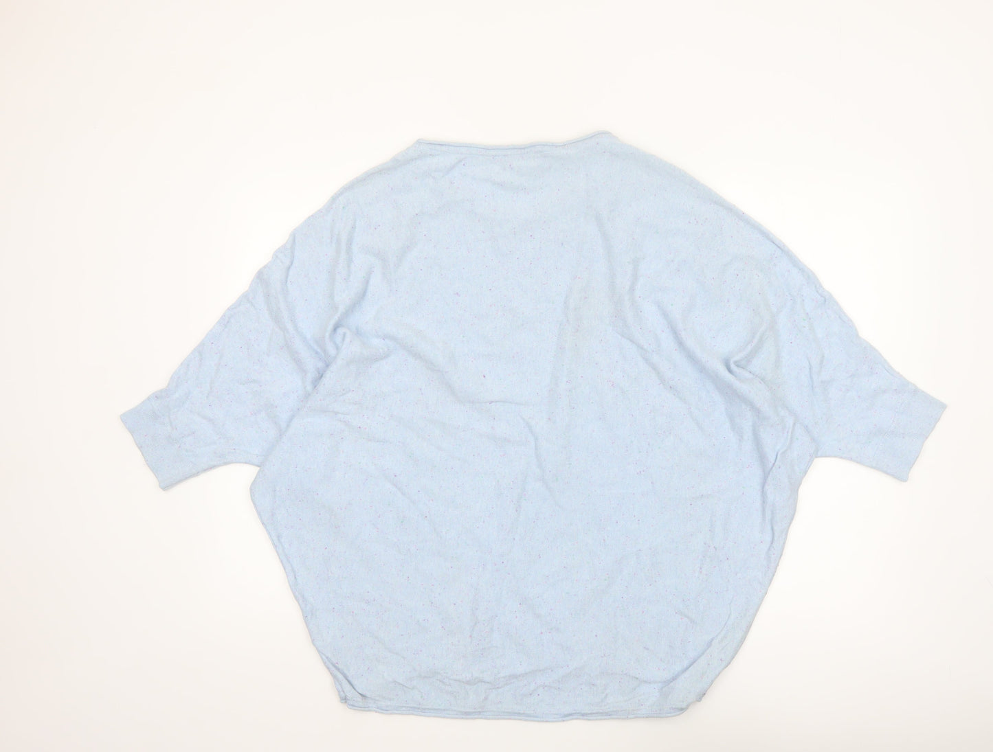 Phase Eight Women Blue Cotton Cashmere Relaxed Pullover Jumper L