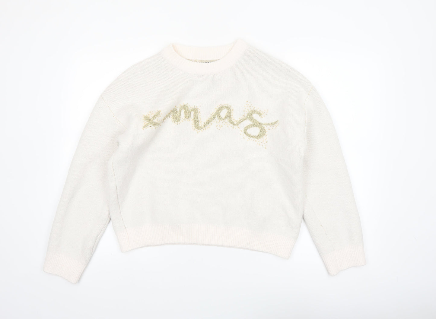 ASOS DESIGN Women’s Ivory Xmas Pullover Jumper Size 10