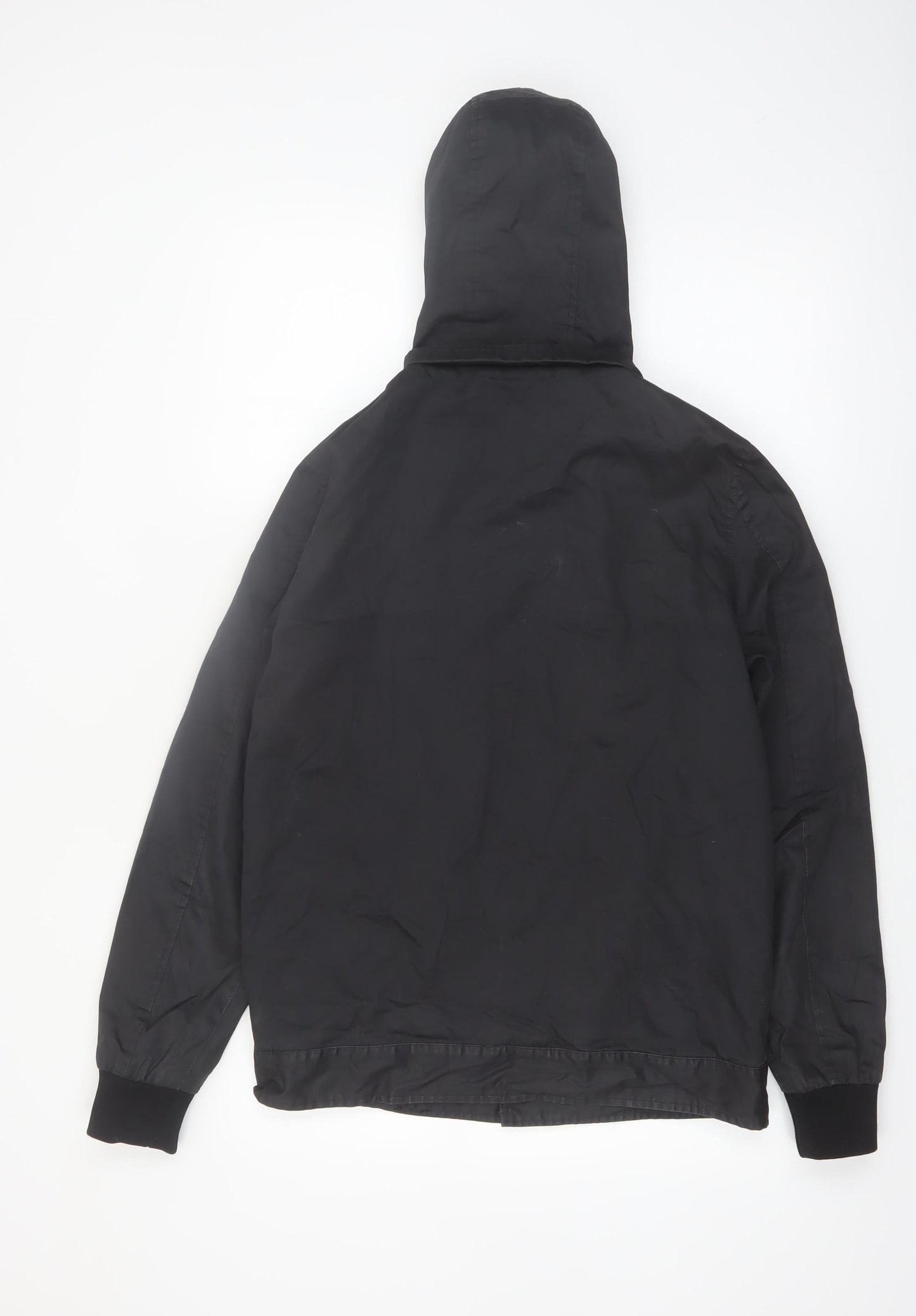Burton Menswear London Men's Black Small Hooded Cotton Windbreaker Jacket
