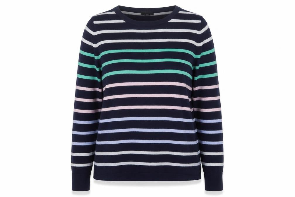 M&Co Womens Multicoloured Striped Button Back Cardigan Size 12