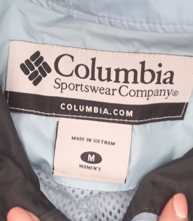 Columbia Women's Blue Waterproof Hooded Rain Jacket M