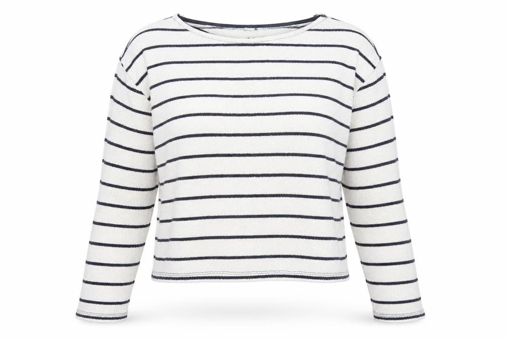 H&M Women’s White Striped Boat Neck Knit Jumper Size 12