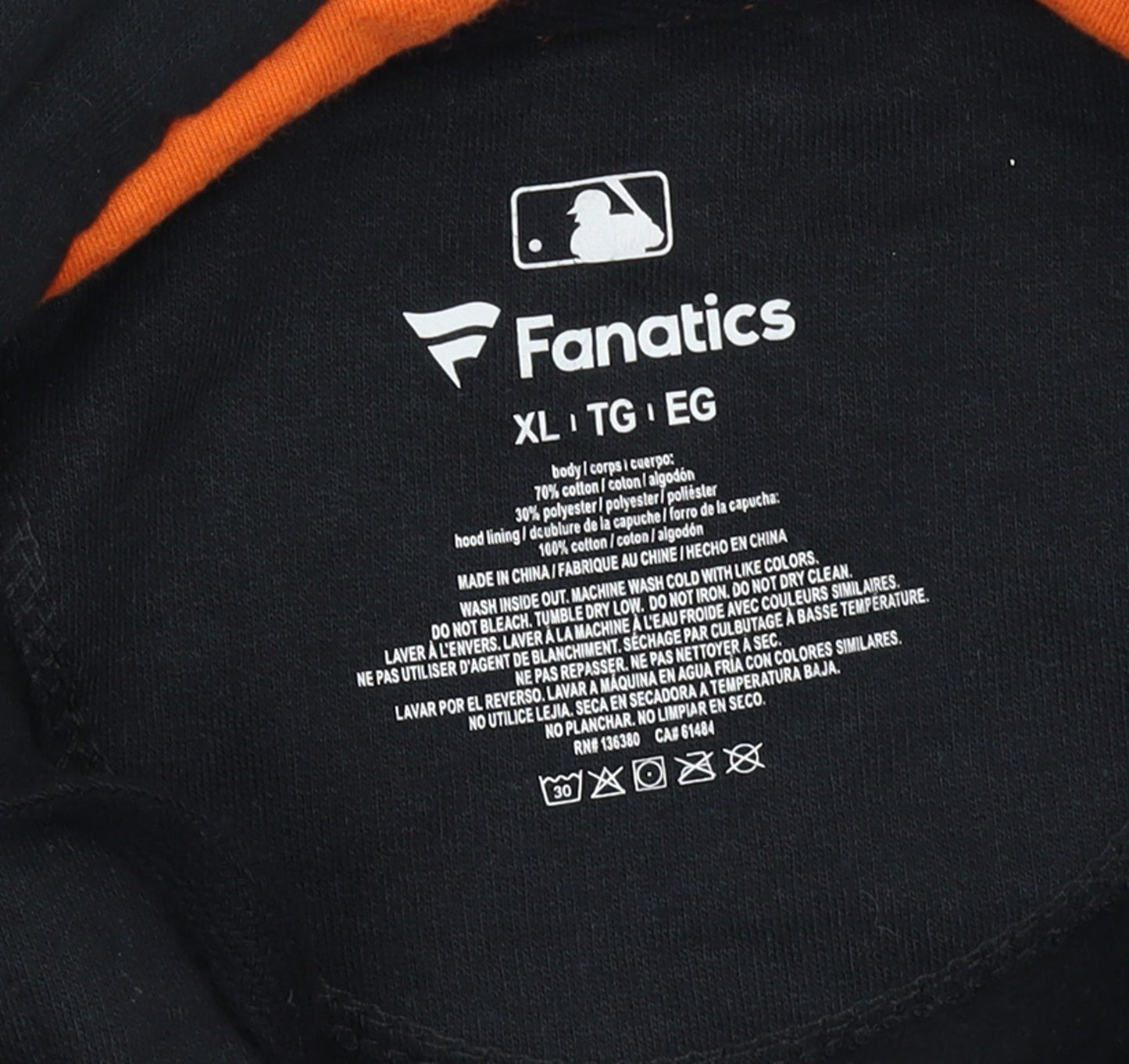 Fanatics Men’s Black XL Pullover Hoodie Orioles Baseball Sportswear