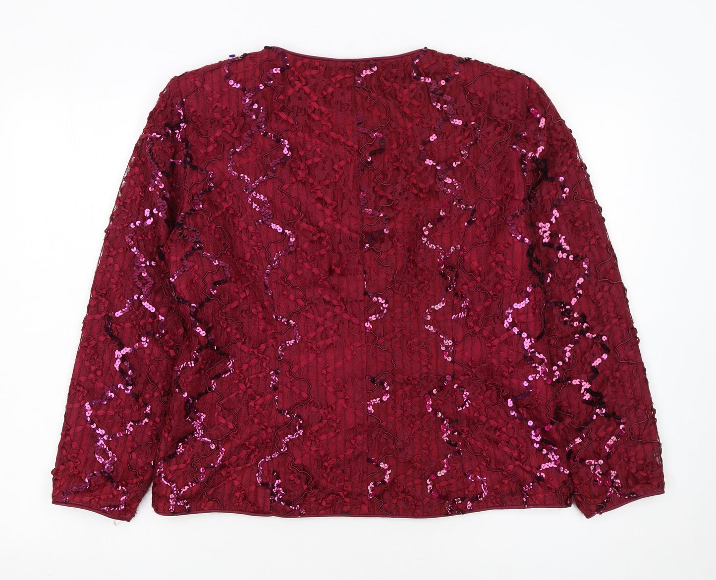 JS Collections Petite Burgundy Sequin Evening Jacket UK 14
