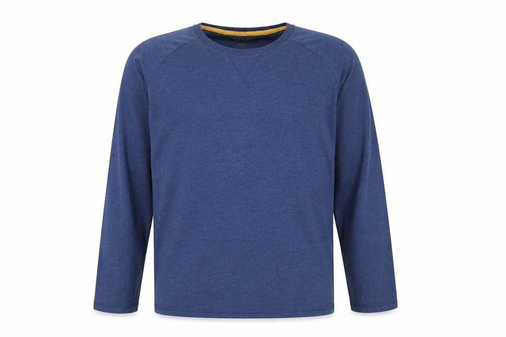 Marks & Spencer Boys Blue Long Sleeve Cotton Blend Crew Neck T-Shirt 13-14 Years