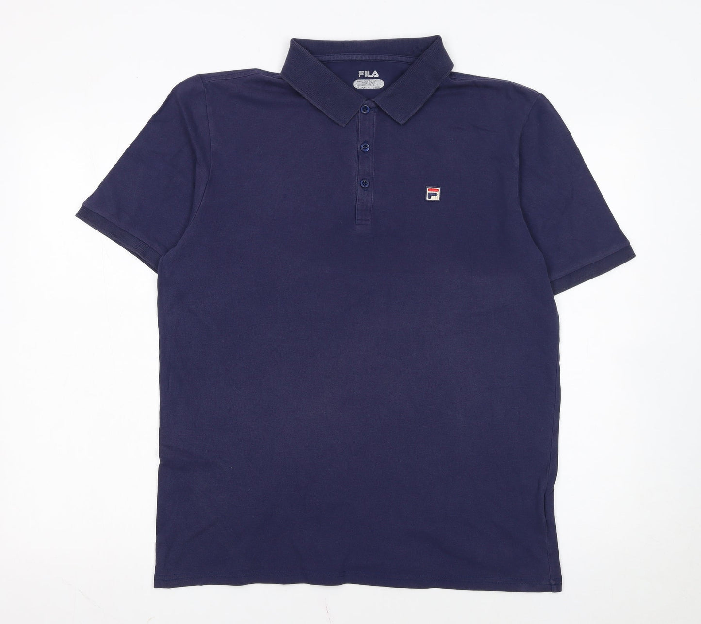 FILA Men's Blue Regular Fit Cotton Stretch Polo Shirt L