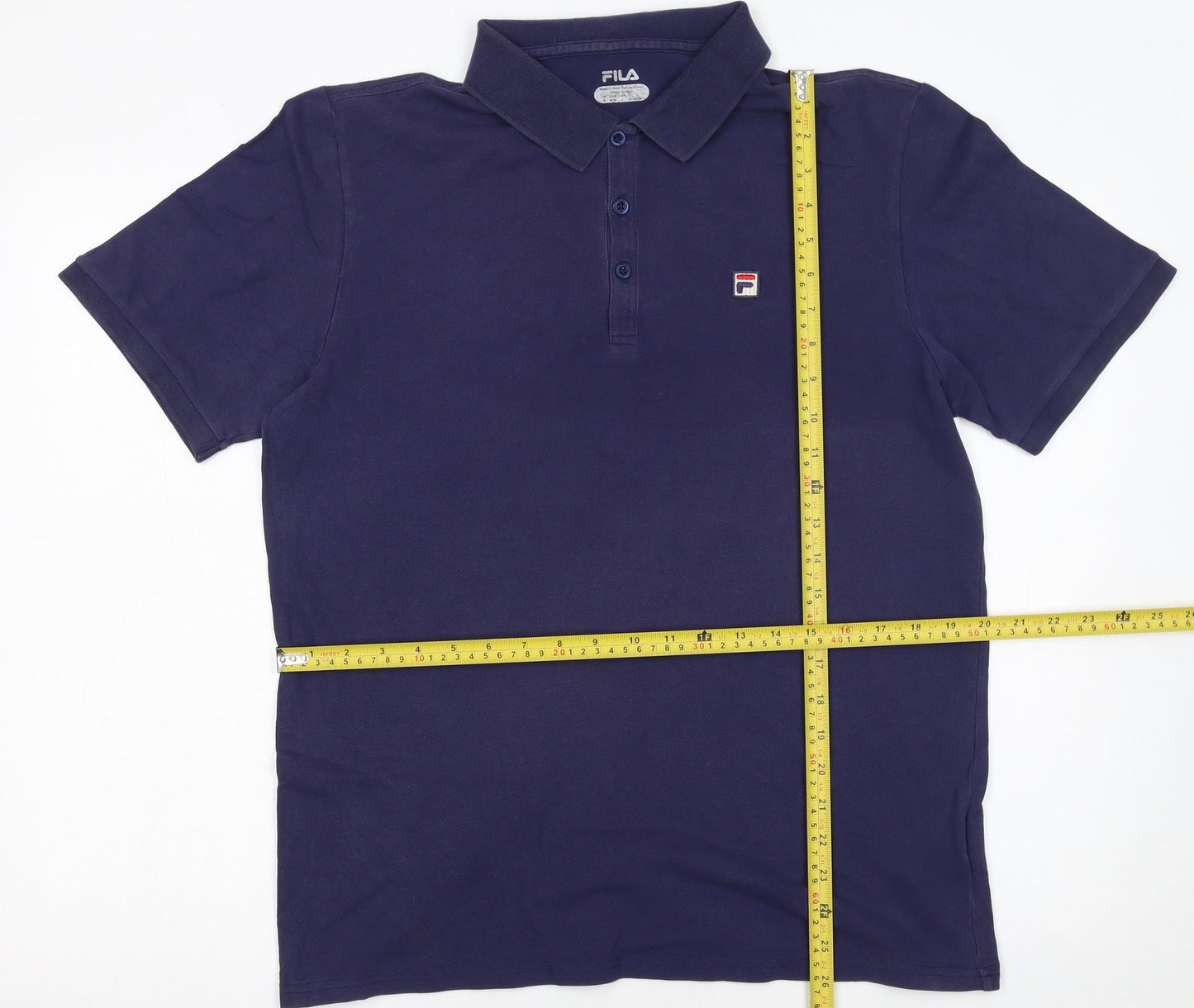 FILA Men's Blue Regular Fit Cotton Stretch Polo Shirt L