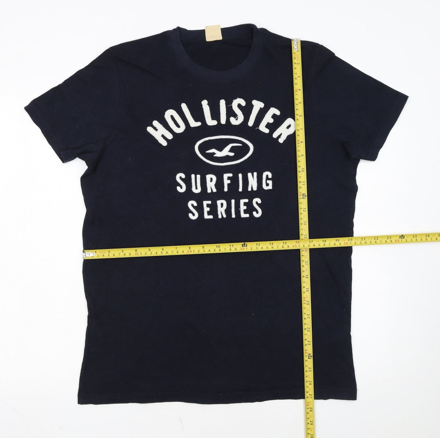 Hollister Men's Navy Surfing Series T-Shirt L Embroidered Cotton