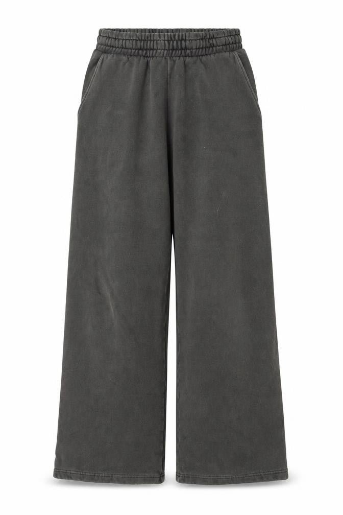 Weekday Women’s Grey Wide-Leg Sweatpants XS Elastic Waist Fleece