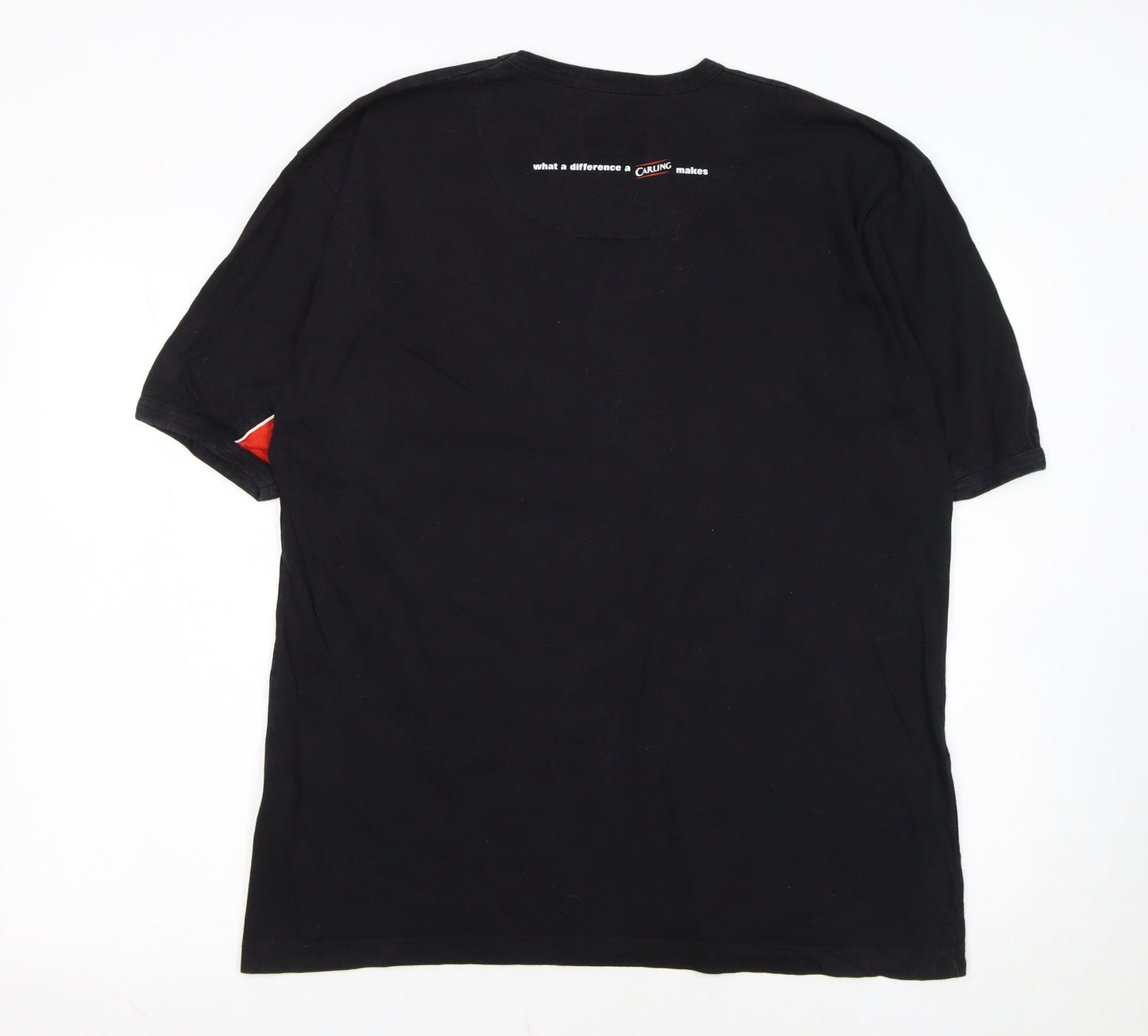 Carling Men's Black V-Neck Beer Logo Vintage T-Shirt One Size