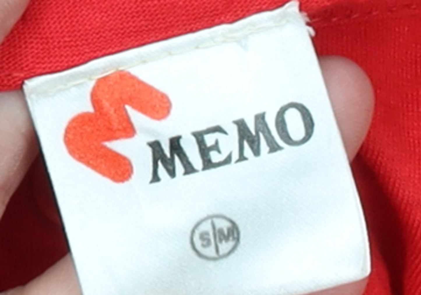 MEMO Red Women's Short Sleeve Cotton Button-Up Top S