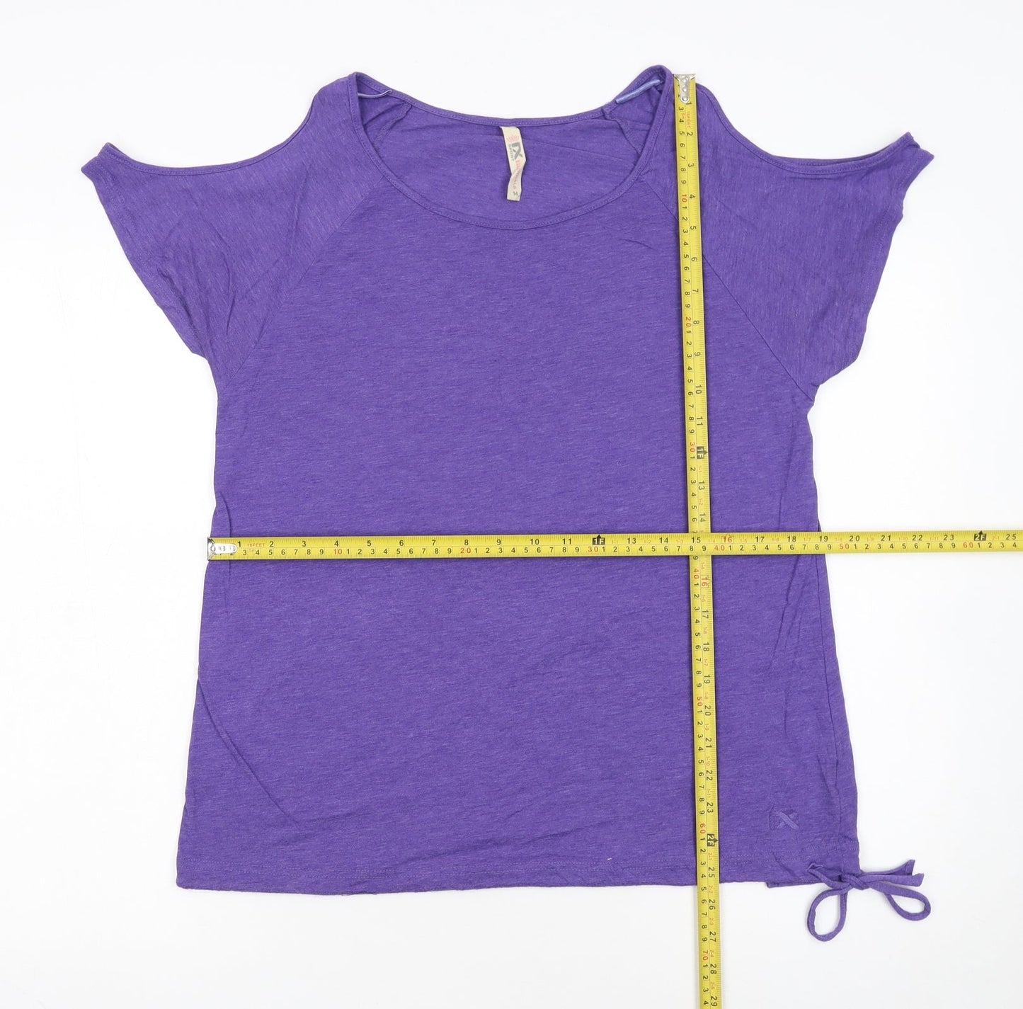 Next Womens Purple Cold Shoulder T-Shirt Size 14