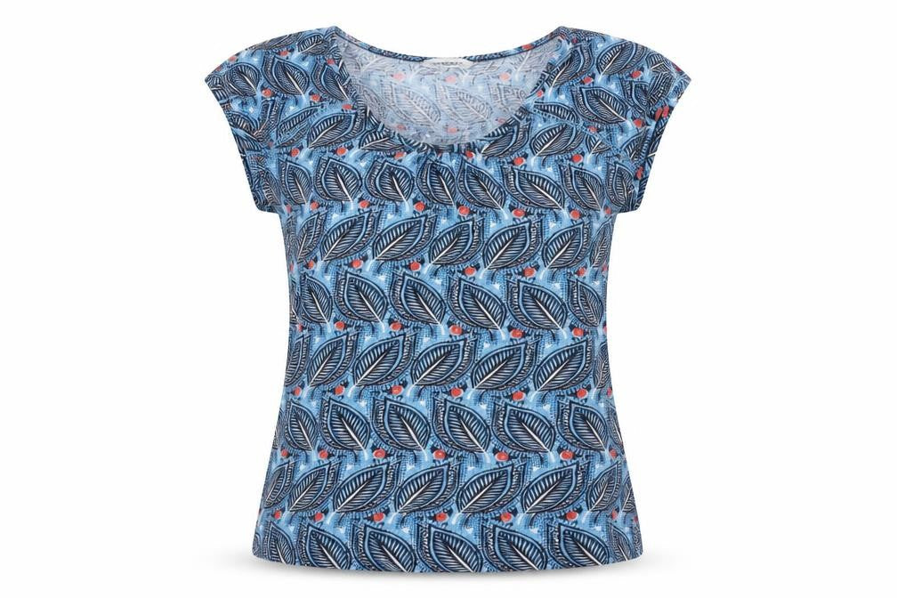 Nomads Women's Blue Floral 100% Cotton Sleeveless T-Shirt Size 10