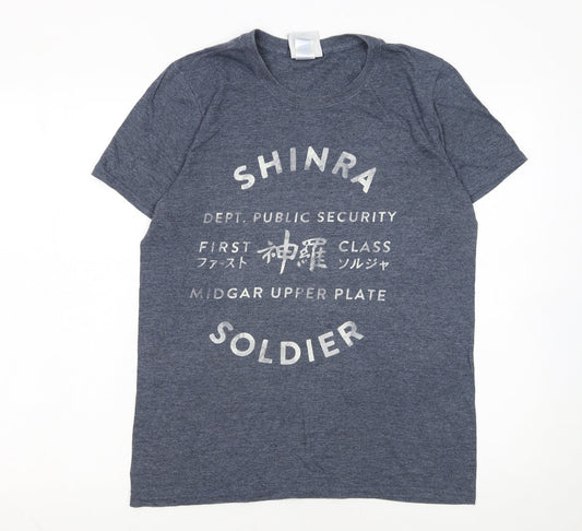 Gametee Men's Blue Shinra Soldier Final Fantasy Graphic T-Shirt Size S