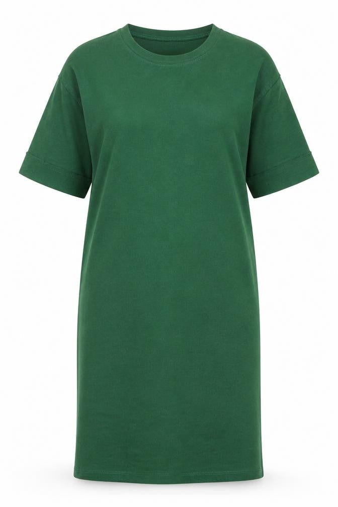 Zara Women Green T-Shirt Dress Size S Casual Jersey Style