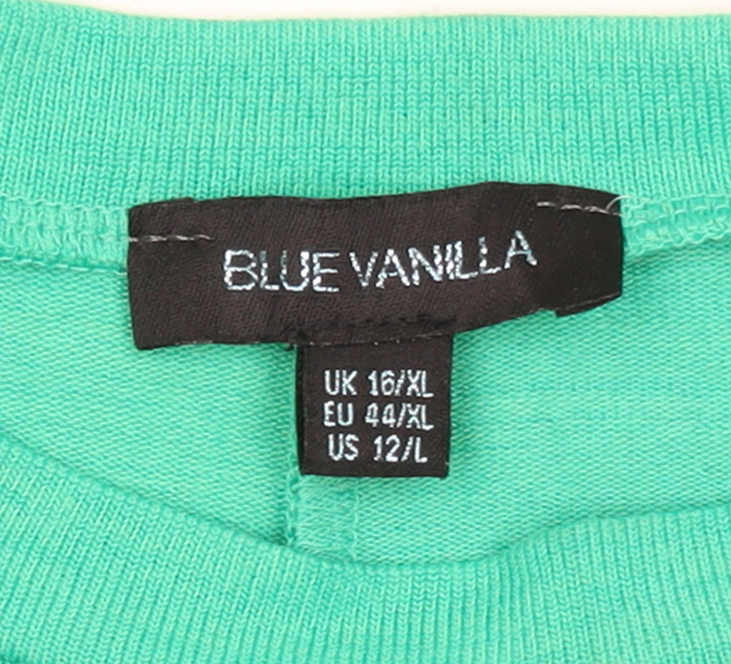 Blue Vanilla Women's Green Beaded Shoulder Crew Neck T-Shirt Size M
