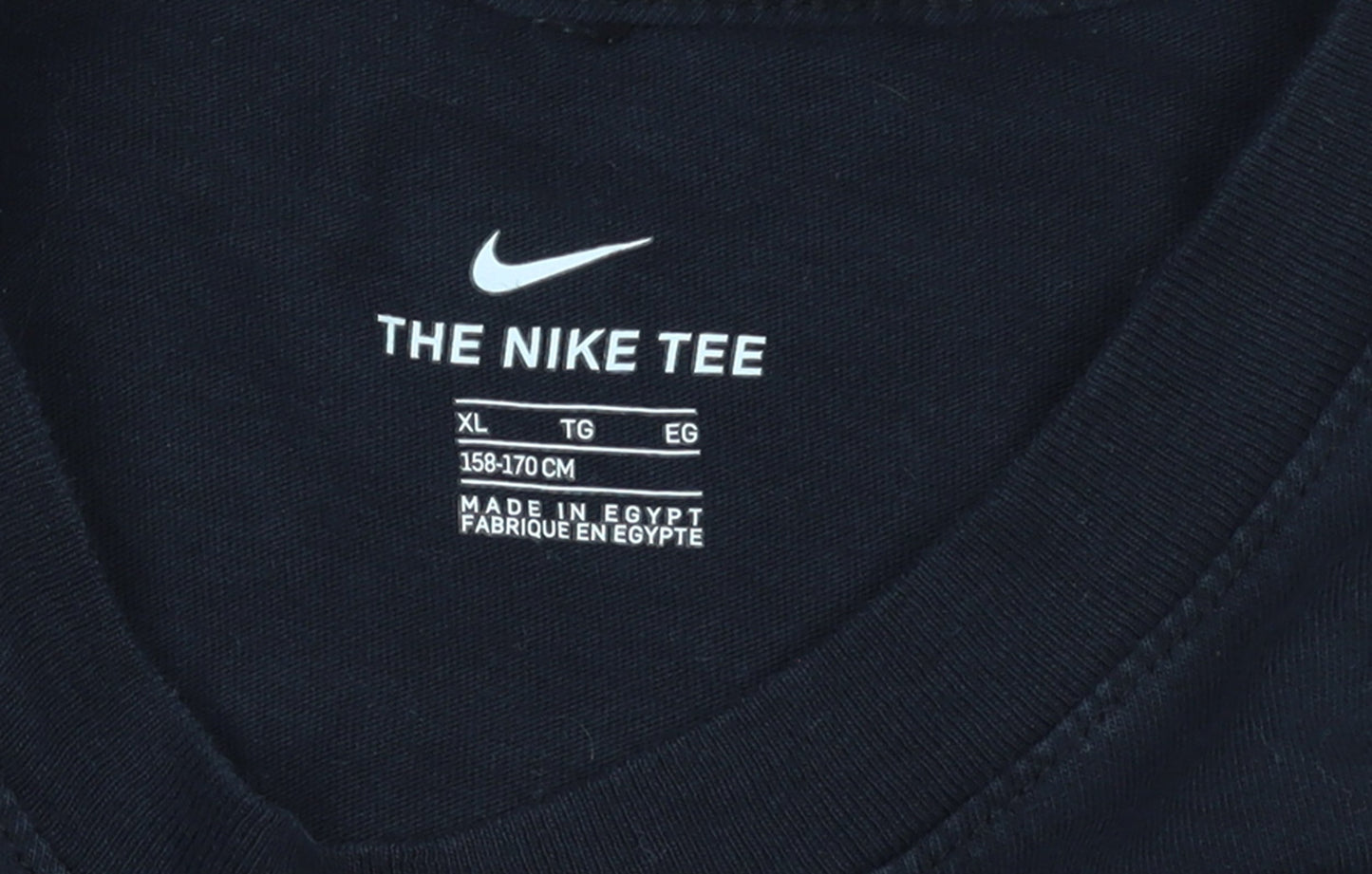 Nike Boys Black XL T-Shirt Short Sleeve Crew Neck Sports Cotton Tee