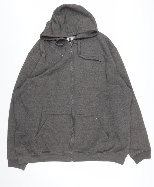 Rockford Mens Grey Full Zip Hoodie 4XL Big & Tall Fleece Sweatshirt