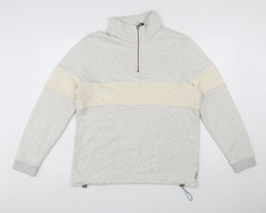 Ted Baker Men's Grey 1/2 Zip Cotton Sweatshirt Size L