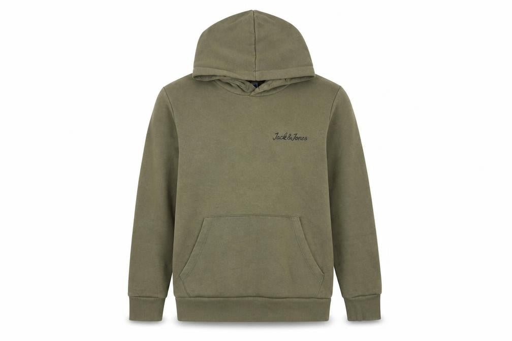 Jack & Jones Boys Green Pullover Hoodie Size 164 Cotton Blend Casual