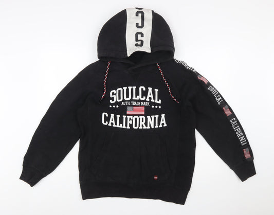 SoulCal&Co Men's Black Pullover Hoodie M Graphic Fleece