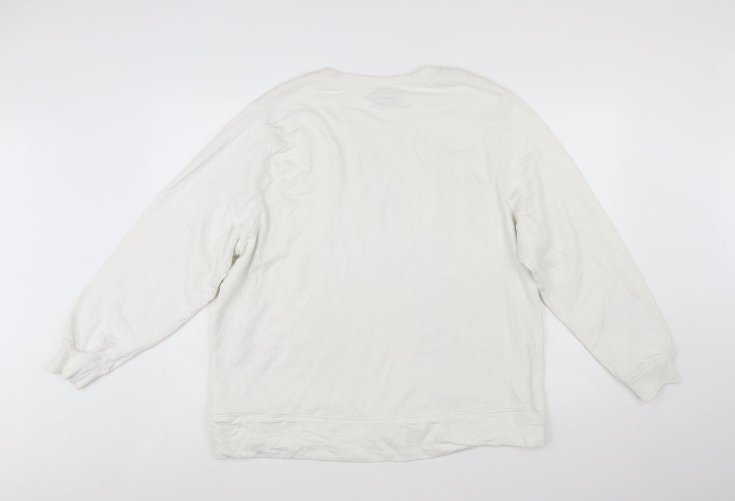 Tu Coca-Cola Women White Cotton Pullover Sweatshirt Size 20